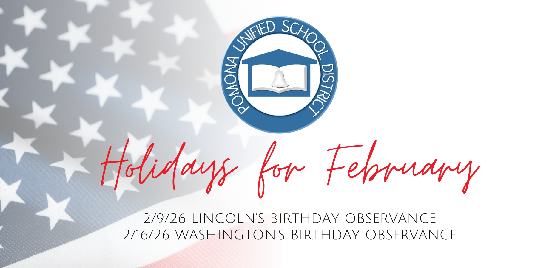 Holidays For FEB 2026 Banner for home webpage