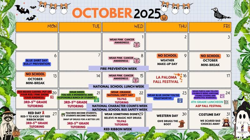 October Calendar of Events Featured Photo