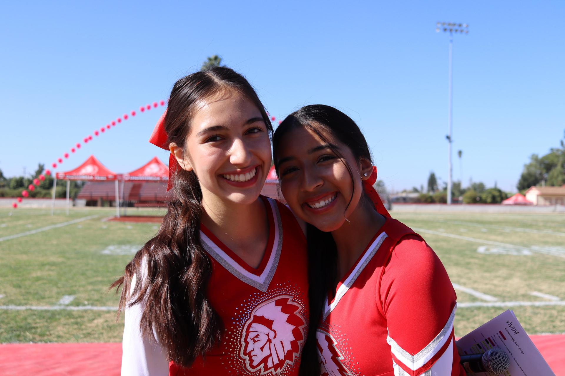 students and staff at the homecoming rally