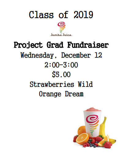 Class of 2019 Project GRAD Fundraiser: Wed. Dec. 12, 2:00-3:00 pm Thumbnail Image