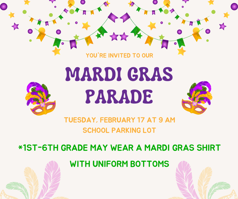 Mardi Gras Parade - Tuesday, February 17 Featured Photo