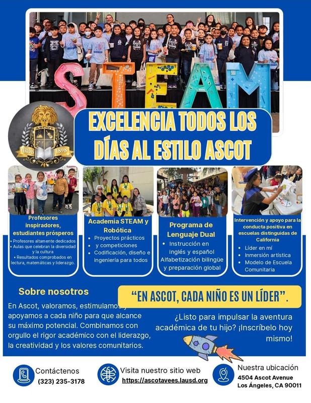 Inscriba a su hijo/a en Ascot hoy!