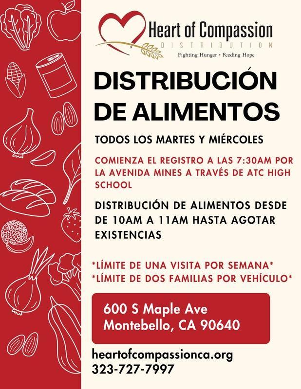 Heart of Compassion Food Distribution Flyer