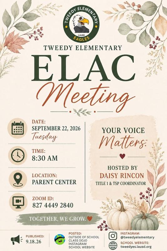 ELAC meeting for parents flyer