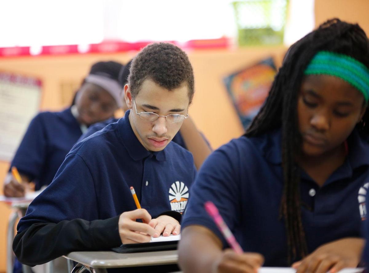 HSA Cincinatti student studying in the classroom