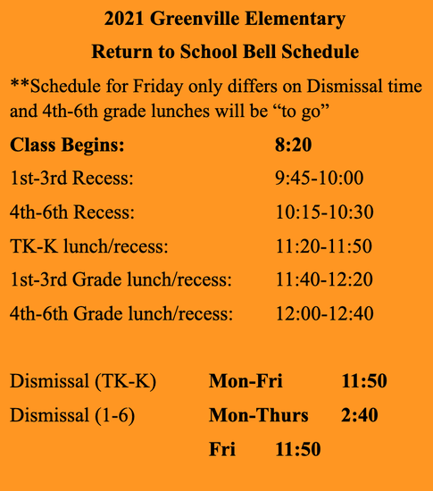 GES bell schedule