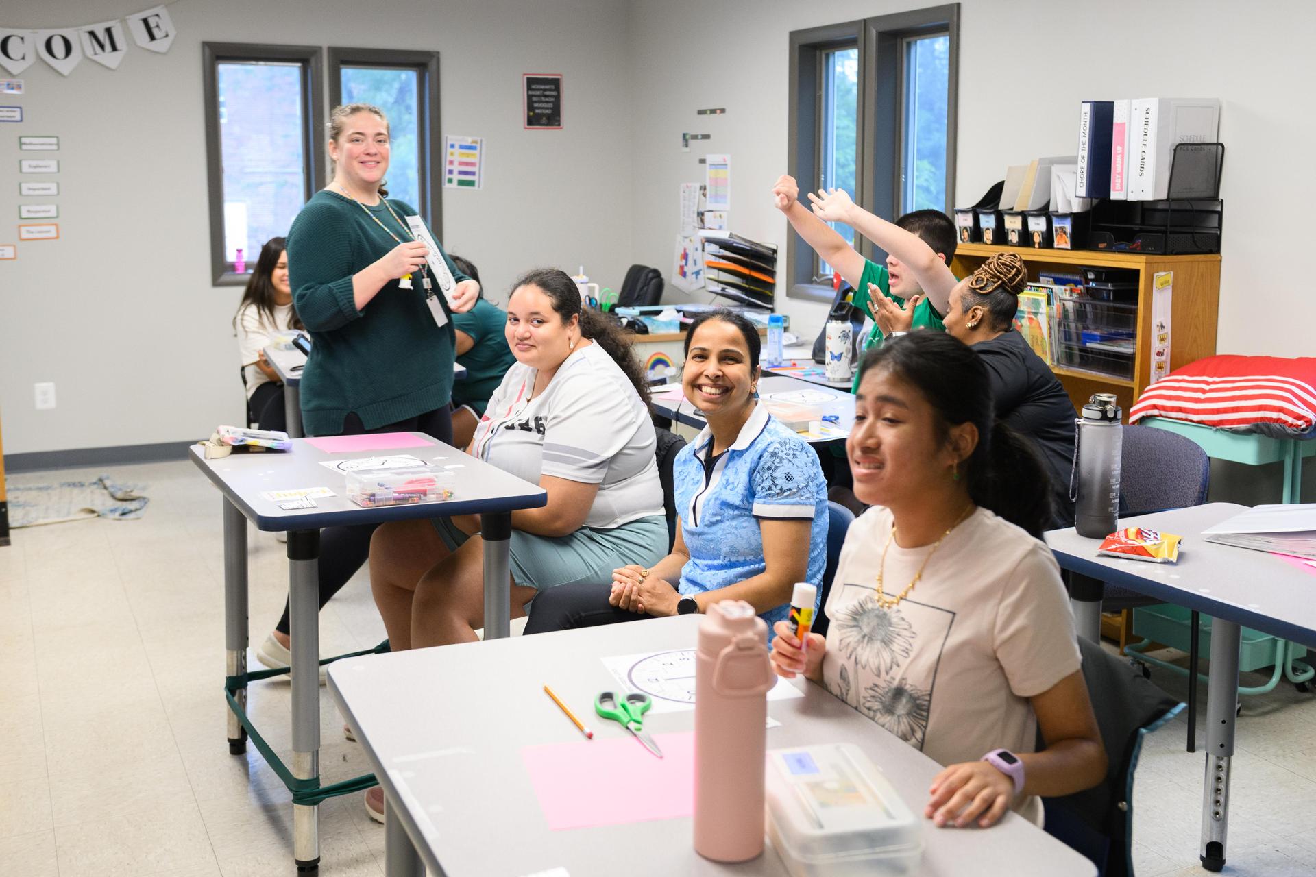 Classroom with students at desks.