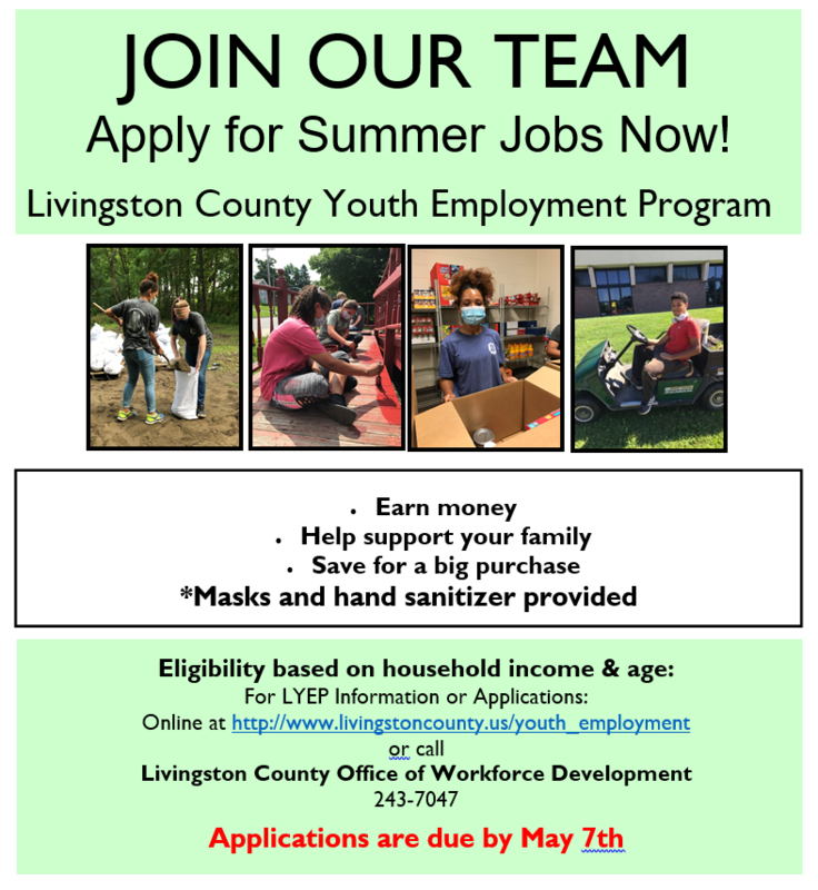 LIVINGSTON COUNTY SUMMER YOUTH EMPLOYMENT PROGRAM Featured Photo