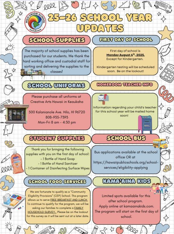 School Year 25-26 Updates