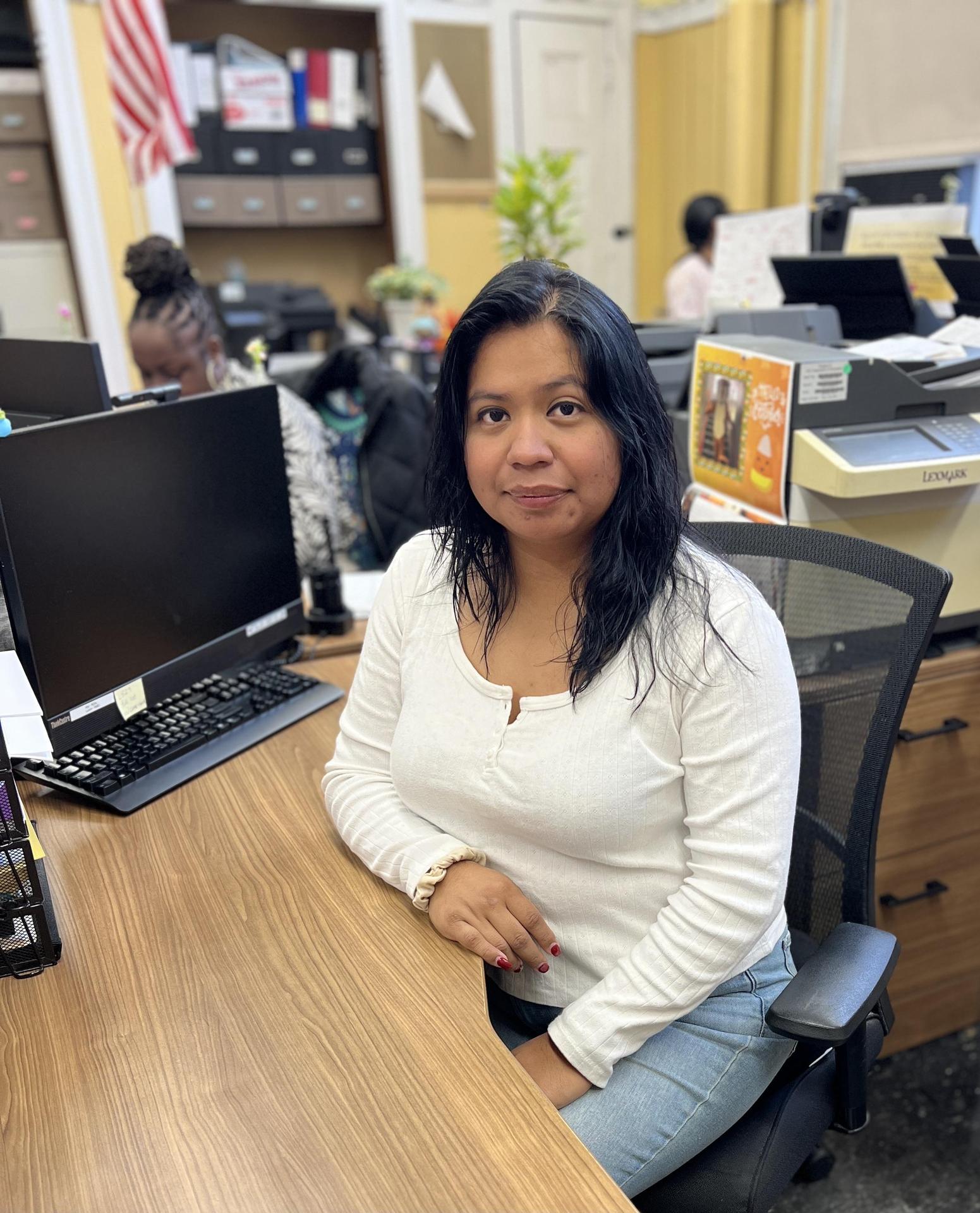 woman in her desk