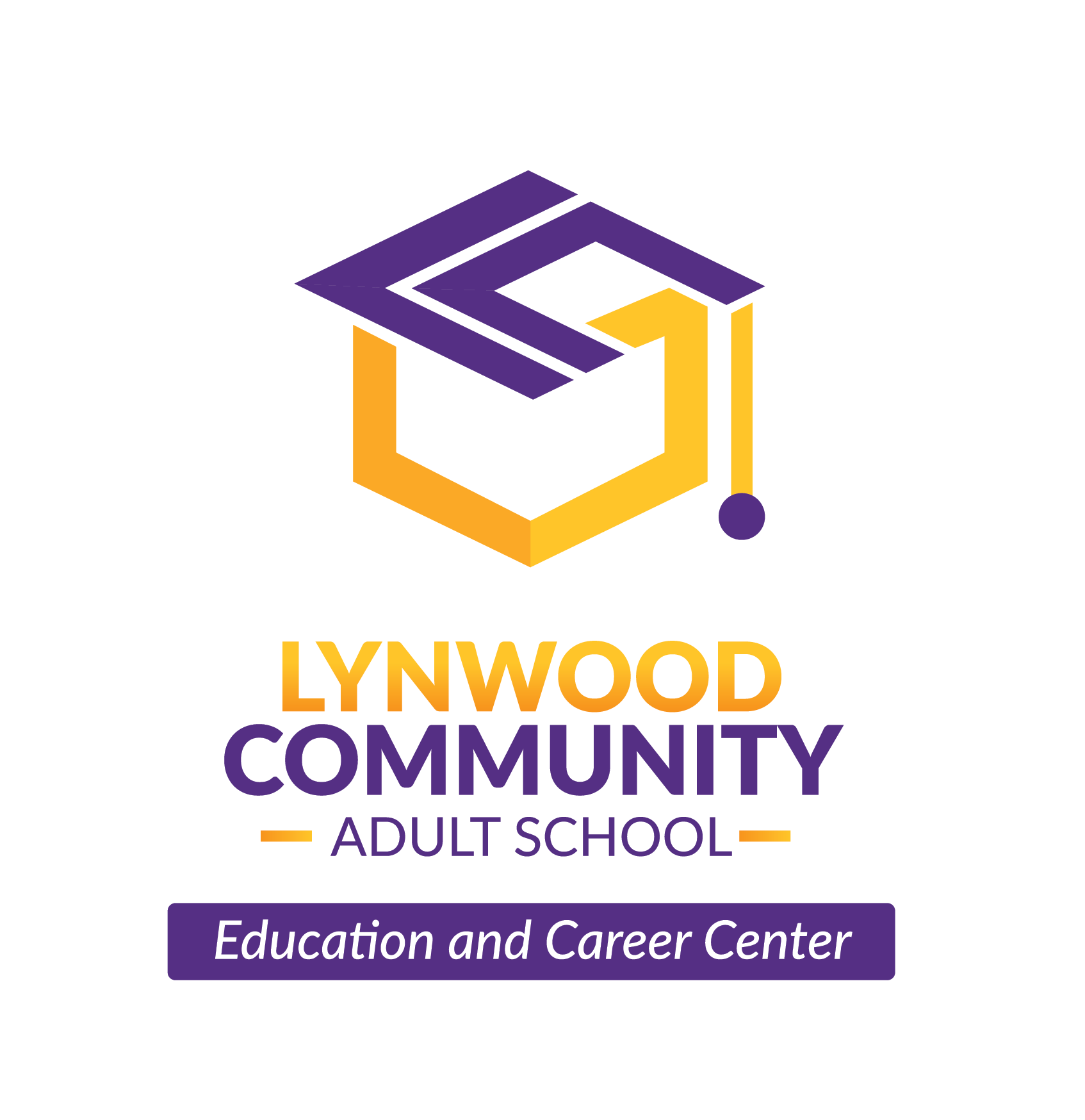 2022 Lynwood Community Adult School Education and Career Center Logo the letters L and C  form the shape of a mortar board