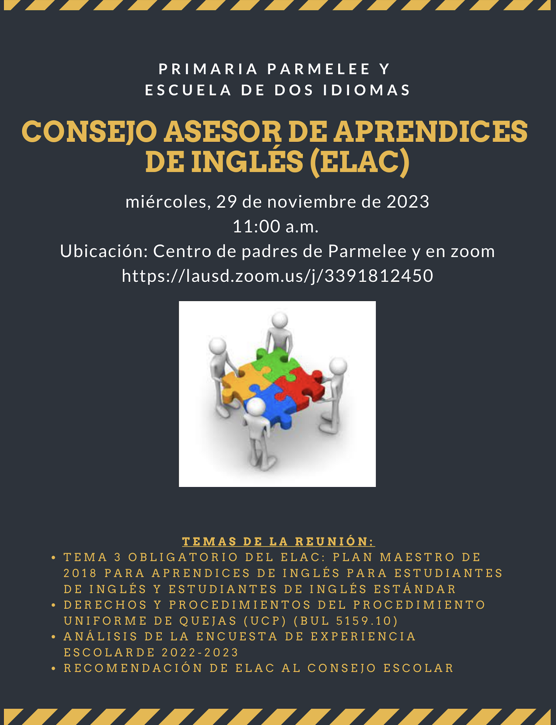 ELAC Meeting 2 Parmelee Avenue Elementary and Dual Language School