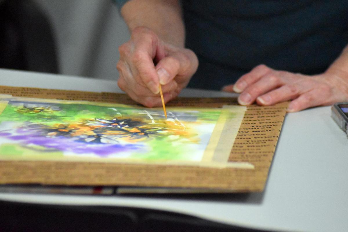  Watercolor class painting close-up