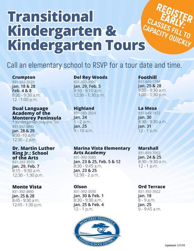 Transitional and Kindergarten Tours Flyer