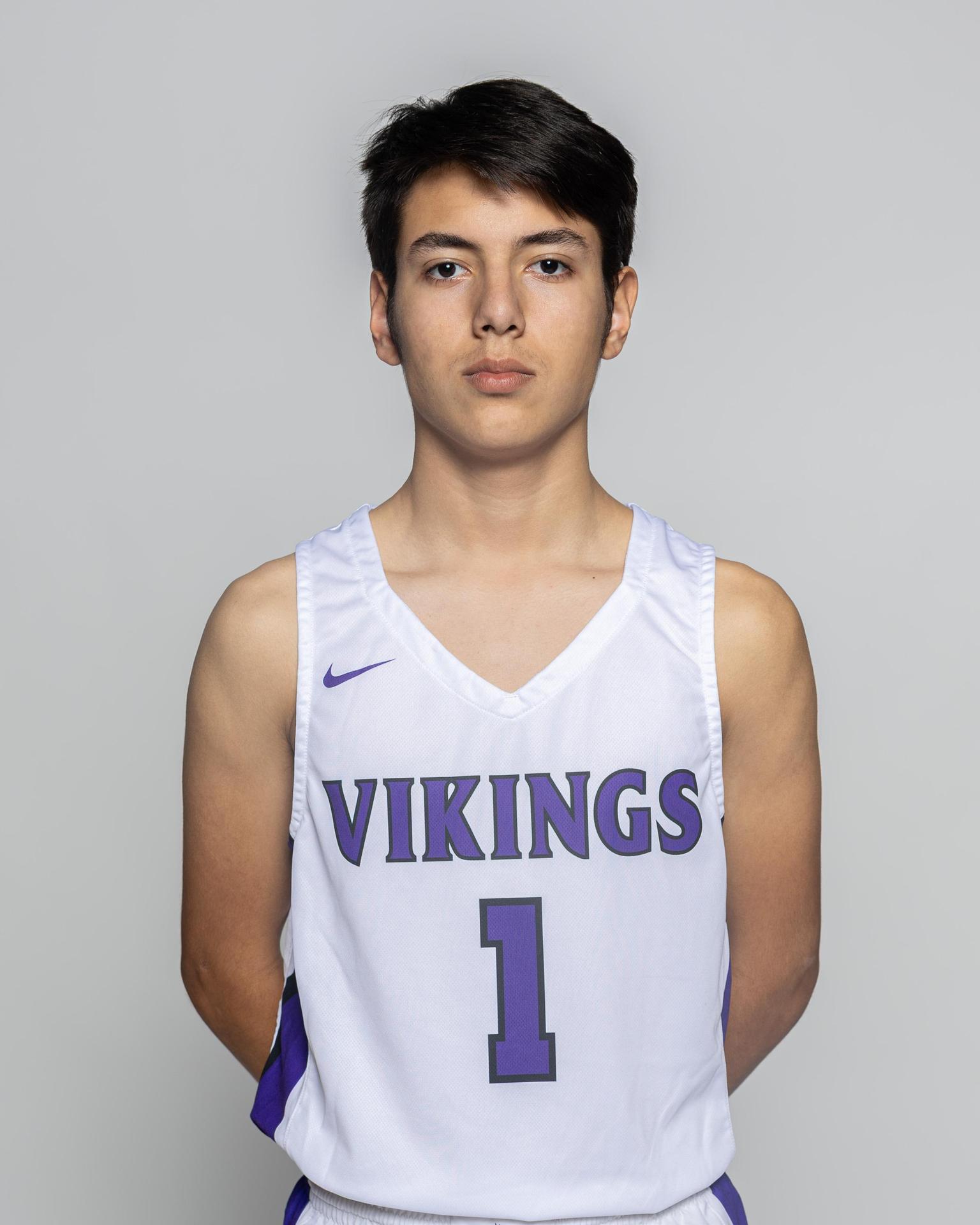 Male player number 1 posting for the roster