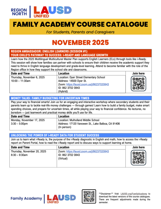 LAUSD News and Announcements Flyer