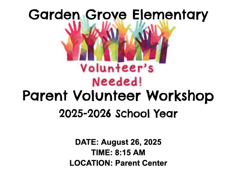 Parent Volunteer Workshop 8/26