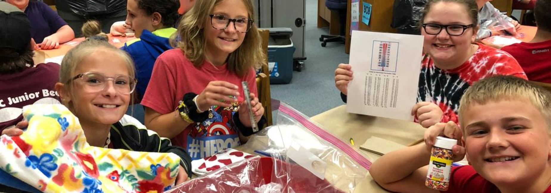 kids doing ice cream lab