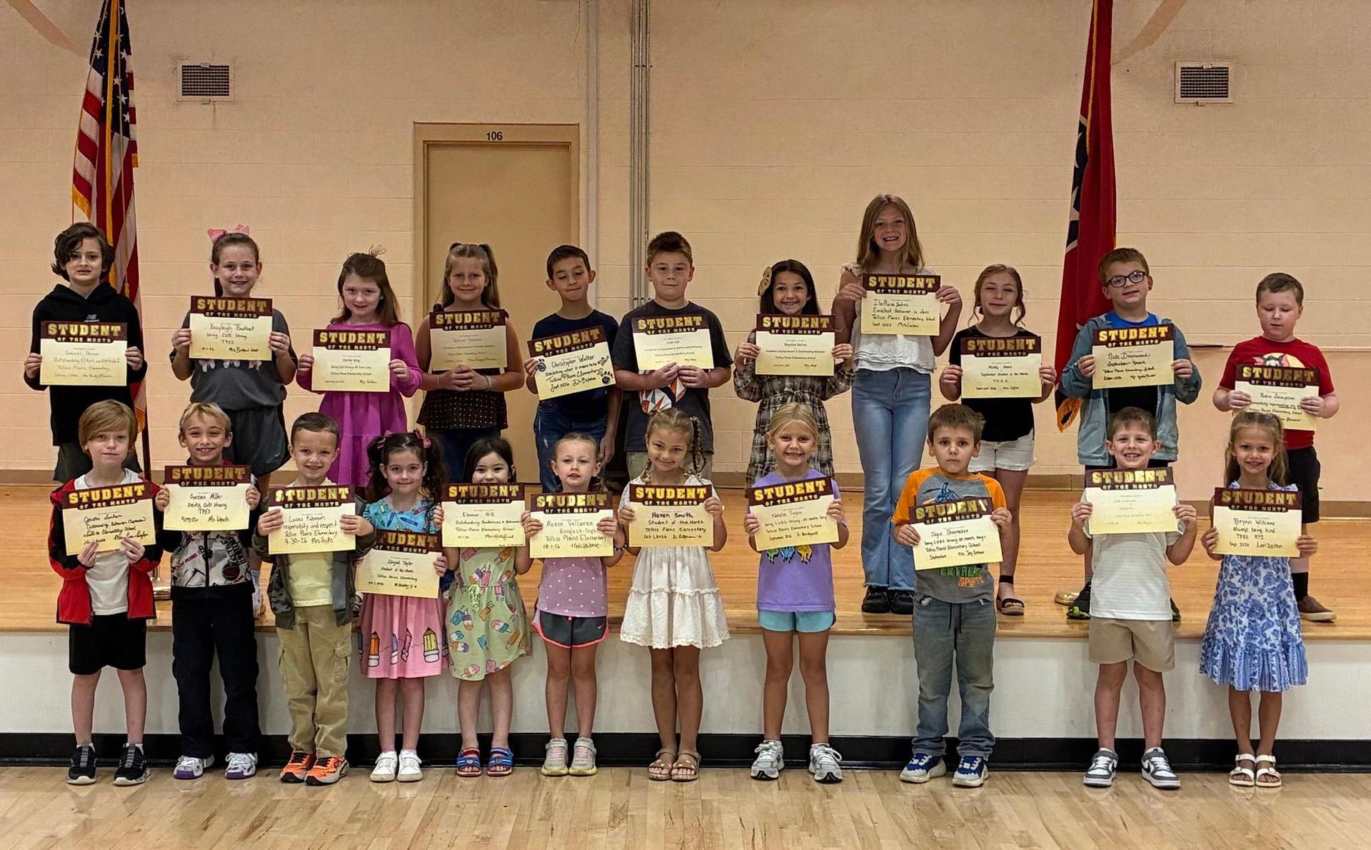 Picture of September 2026 TPES Students of the Month