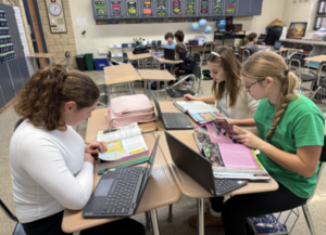 Students work on a rap/song or poem as part of their Ancient China and Ancient India unit.