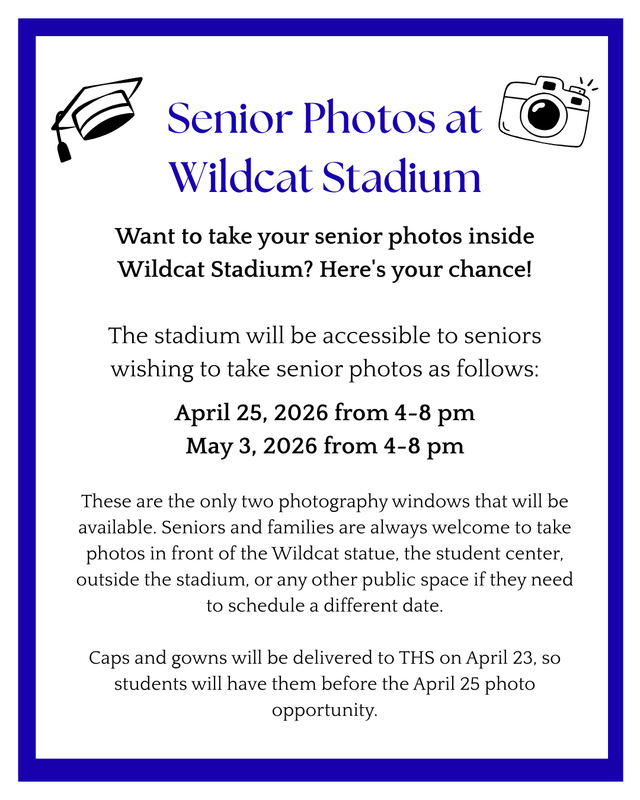 Seniors, do you want to take your senior photos inside Wildcat Stadium? Here's your chance! 💙🎓💙