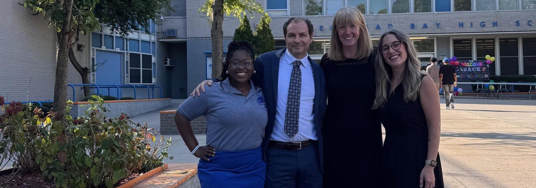 Admin and Camba welcoming students back to school