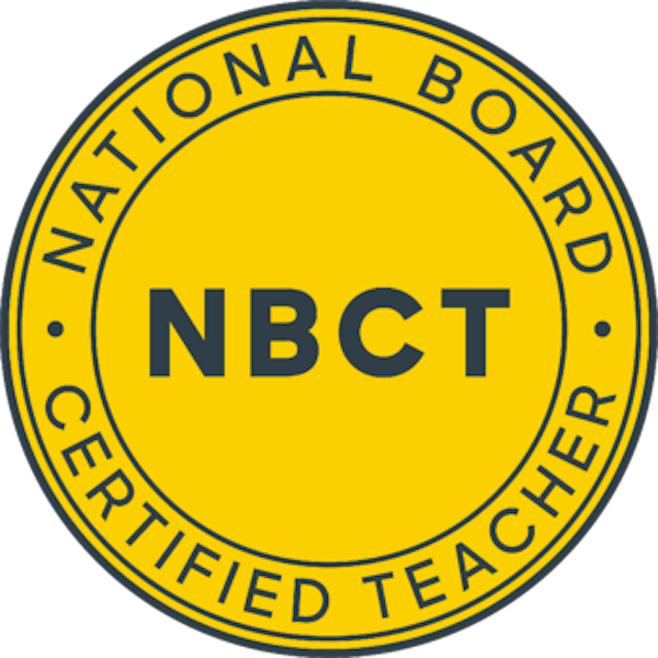 Black and yellow national board certification logo