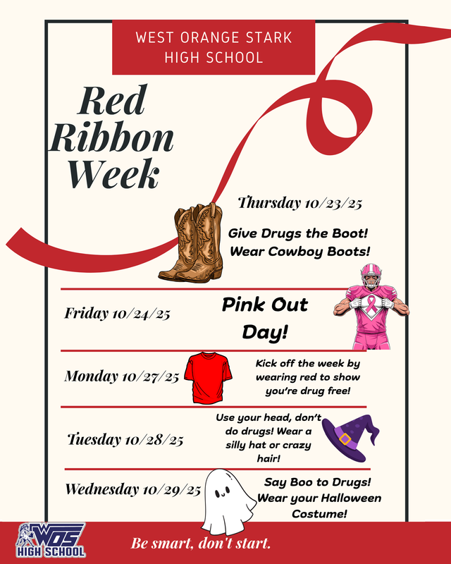 WOSHS Red Ribbon Week Dress-Up Days Flyer