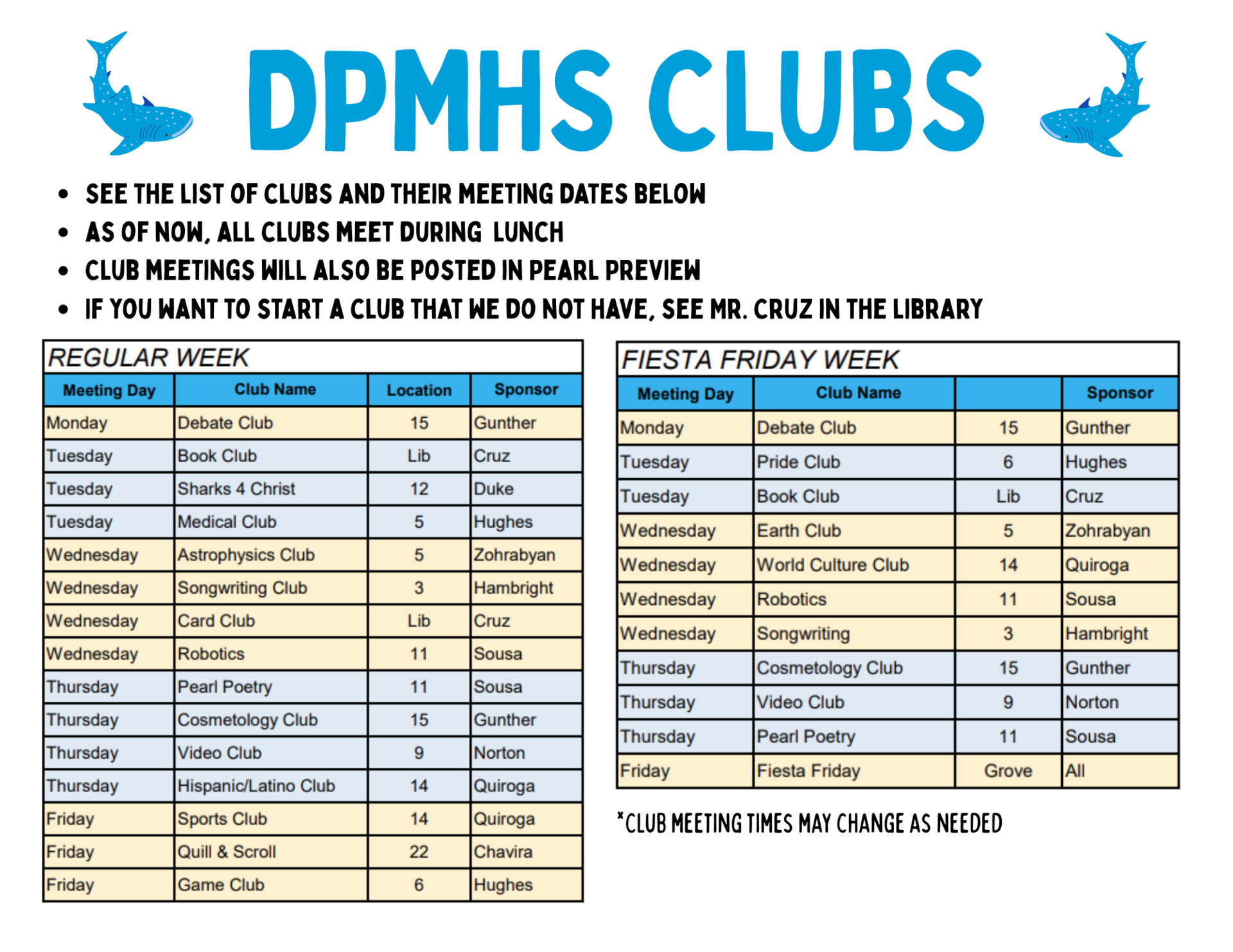 DPMHS Clubs 2025