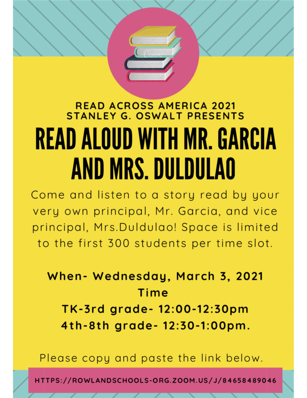 Read Across America with Mr. Garcia and Mrs. Duldulao