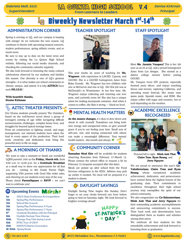 Newsletter March 1-14 Featured Photo