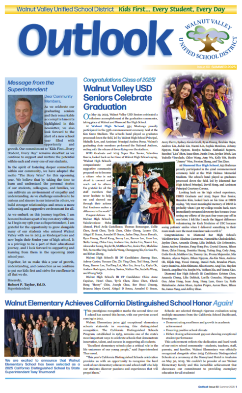 Read the latest Outlook for all the newest WVUSD updates Featured Photo