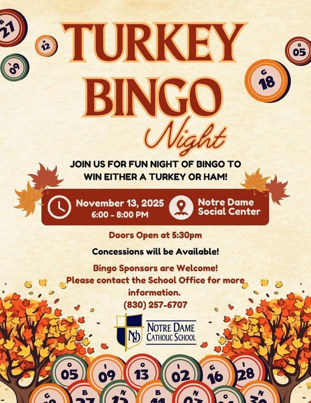 Coming Soon!!!  Turkey Bingo Night!!!