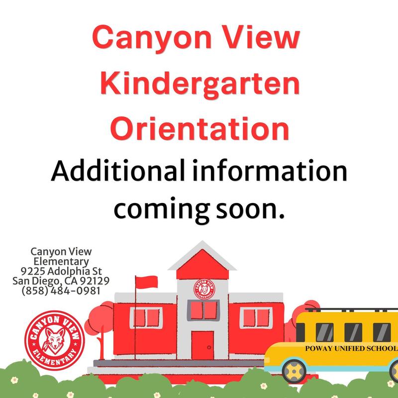 2026-27 Canyon View Kindergarten Orientation information coming soon!