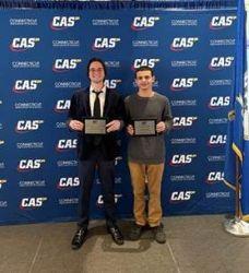 two students with awards