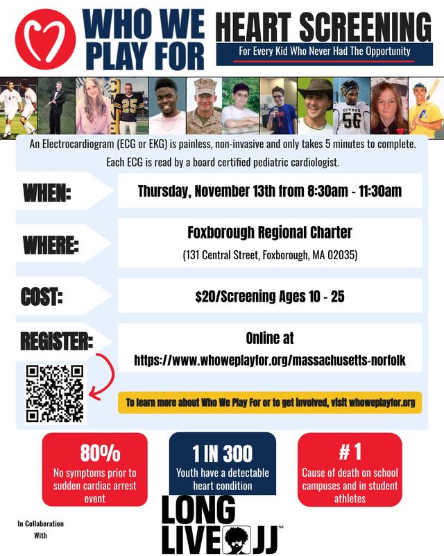 ECG Heart Screenings Available for FRCS Students with Who We Play For