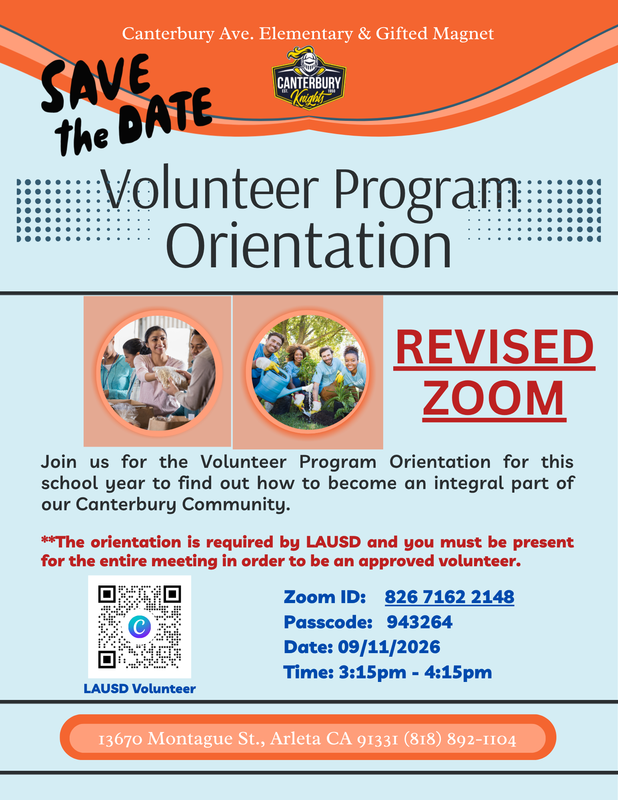 Volunteer Orientation 9/11/26