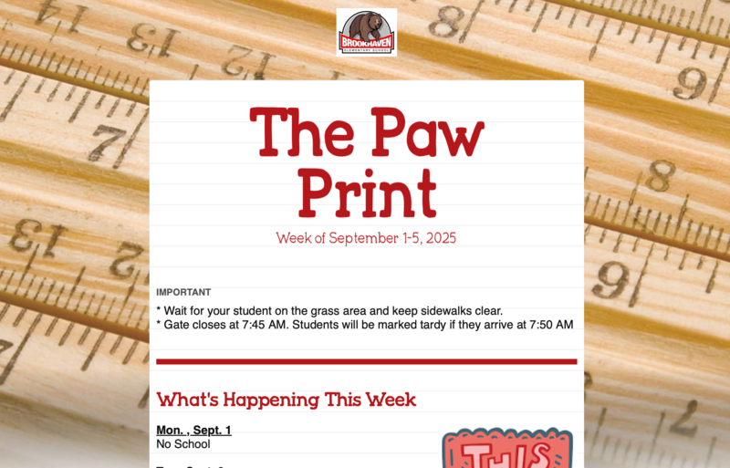 The Paw Print: Week of September 1st