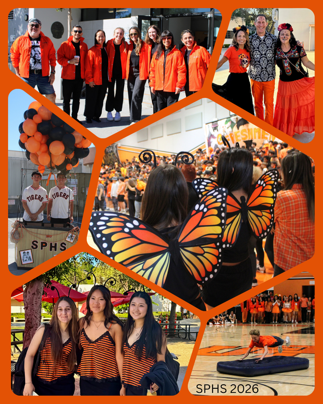 Students, staff and administrators on Color Day