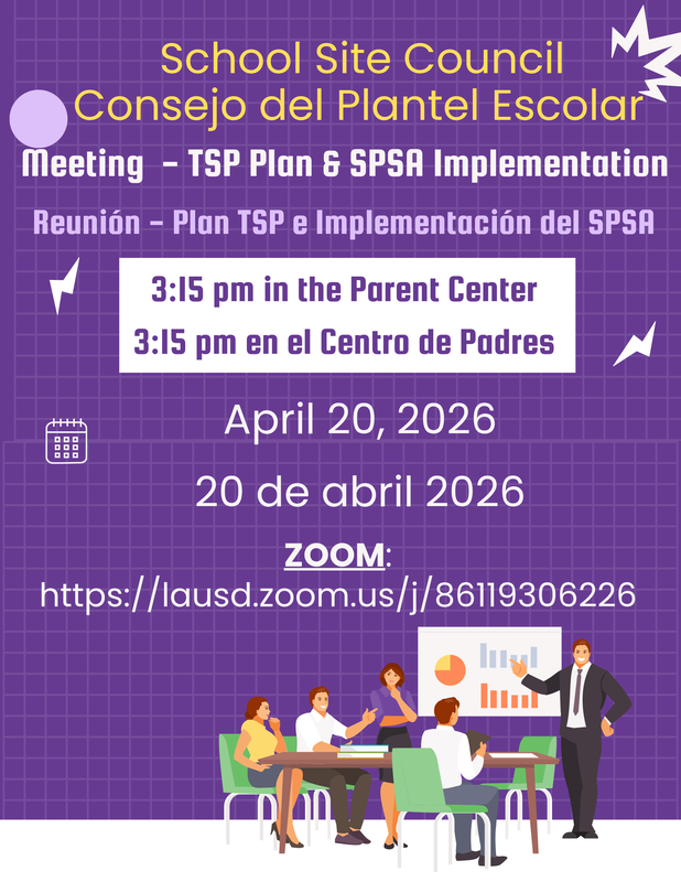 School Site Council Meeting 4/20/26