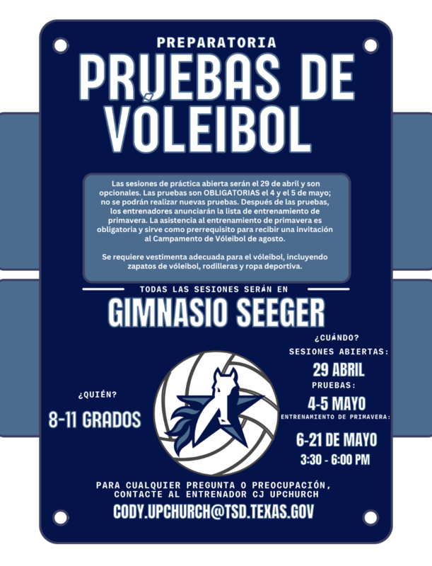 Spanish Volleyball Tryouts Poster