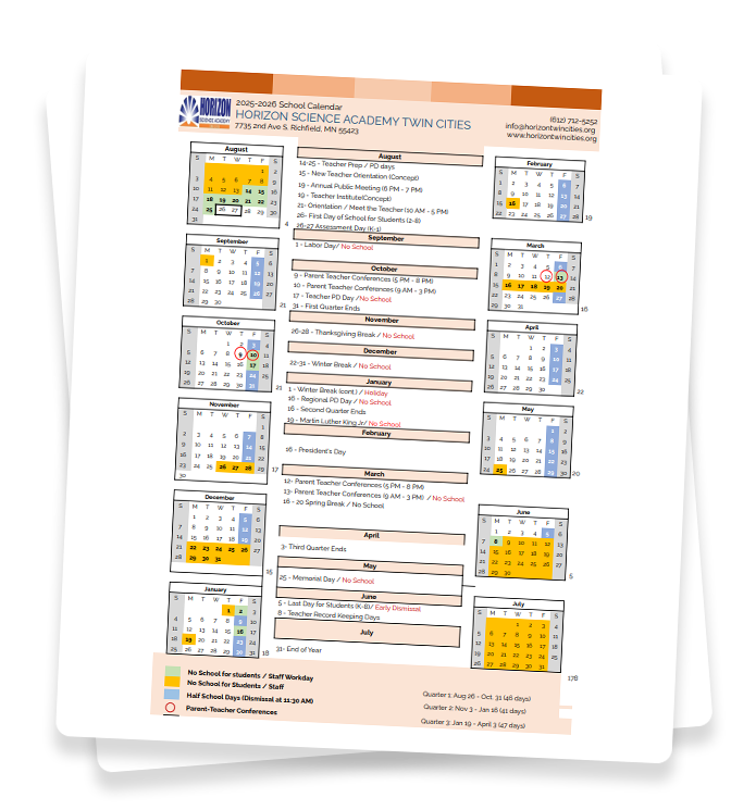 Minnesota Math and Science Academy Calendar