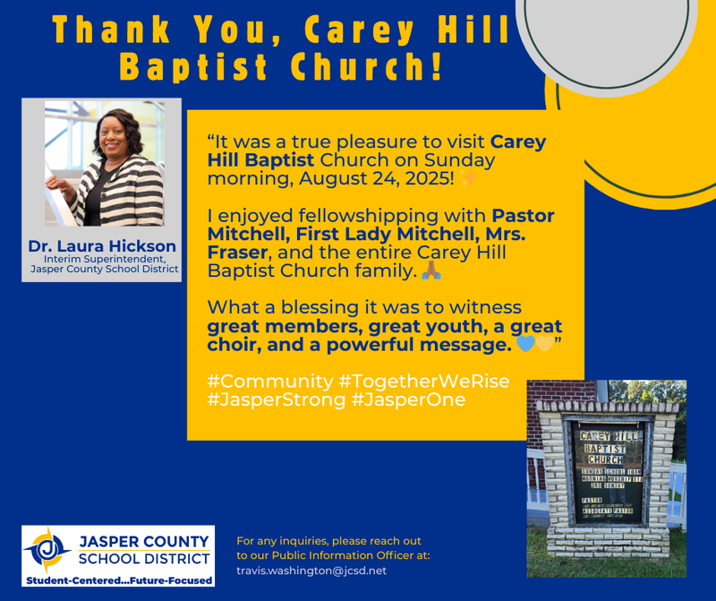 Thank You, Carey Hill Baptist Church! Featured Photo