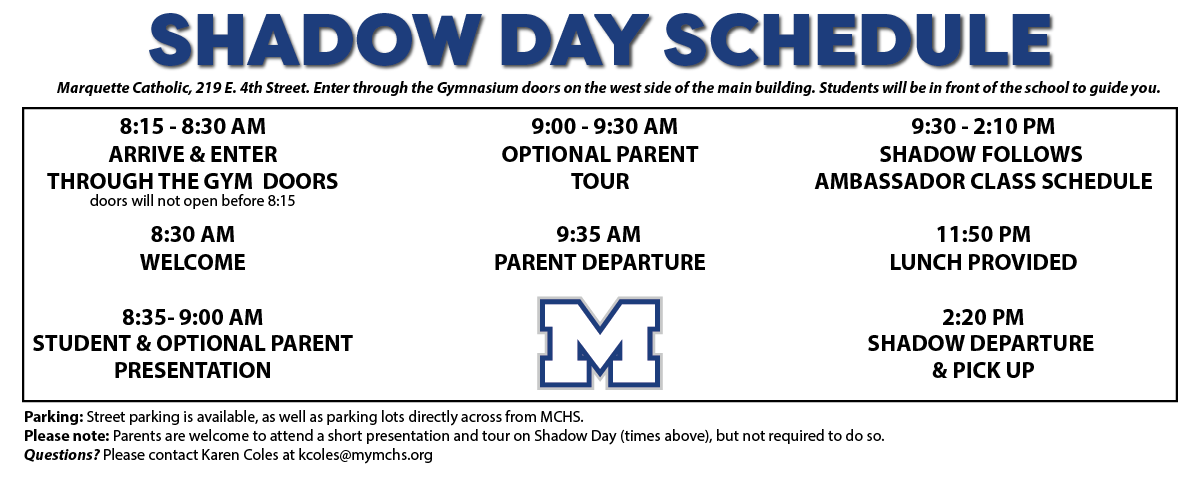 shadow day schedule