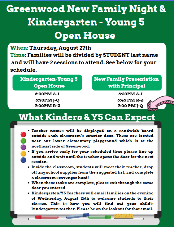 kinder new family night times