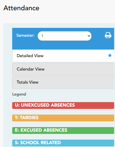 Ascender attendance views