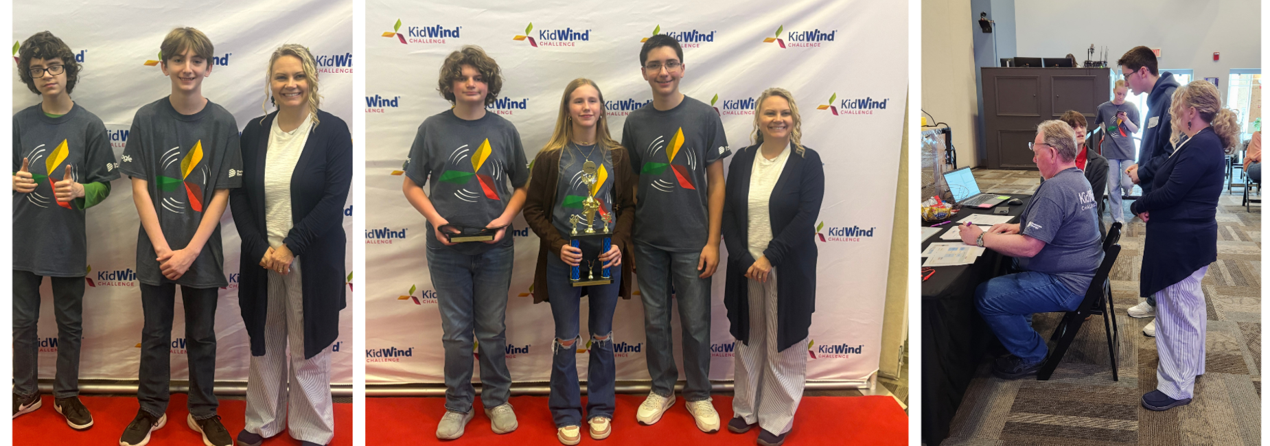 Picture of students holding a trophy