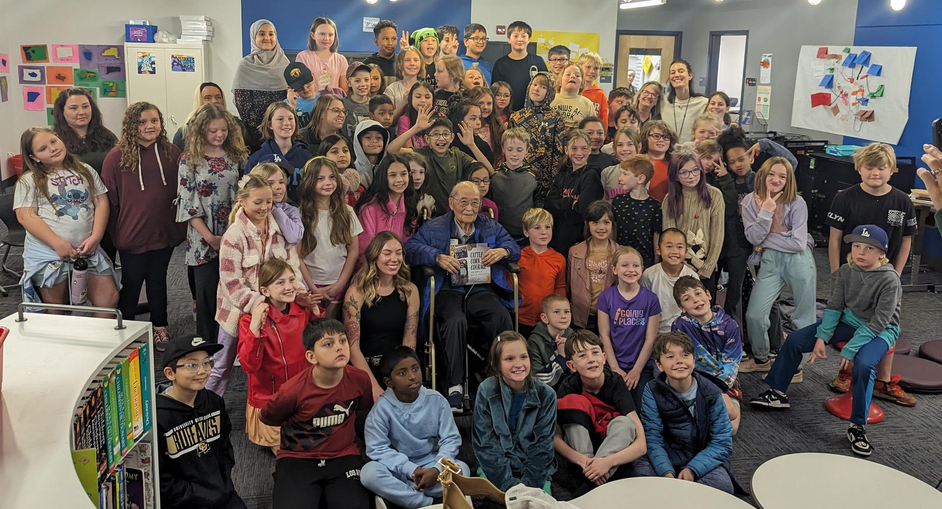 Cattle, Corn, And Courage. John Matsushima with our 3-4 Graders