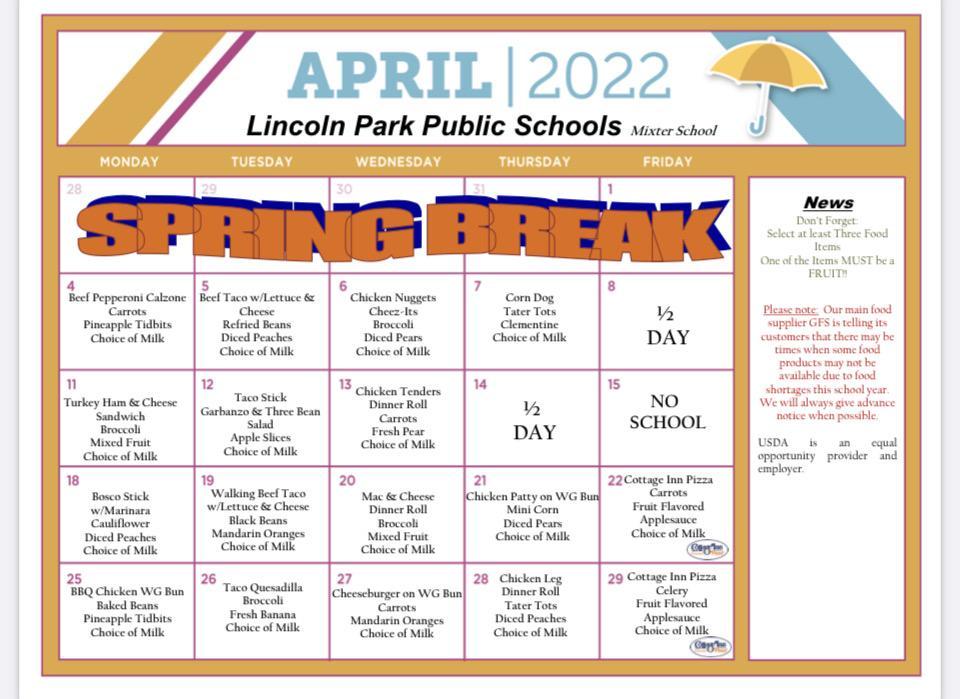 Main Page Food Services Lincoln Park Public Schools