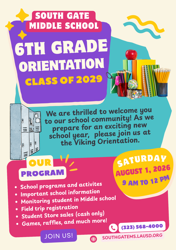 6th grade orientation flyer